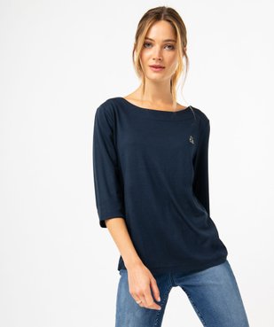Tee-shirt à manches 3/4 et col bateau femme - LuluCastagnette vue1 - LULUCASTAGNETTE - GEMO