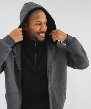 Sweat à capuche zippé avec doublure chaude homme vue2 - GEMO 4G HOMME - GEMO