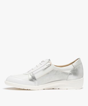 Derbies femme confort style baskets en cuir vue3 - GEMO 4G FEMME - GEMO