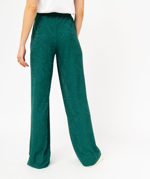 Pantalon en maille texturée coupe ample avec taille élastique femme vue3 - GEMO(FEMME PAP) - GEMO