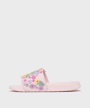 Mules de plage à motifs fleuris en relief fille vue3 - GEMO (PLAGE) - GEMO