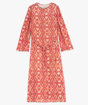 Robe longue imprimée à manches longues femme vue4 - GEMO(FEMME PAP) - GEMO