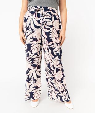 Pantalon viscose large fleuri femme grande taille vue2 - GEMO (G TAILLE) - GEMO