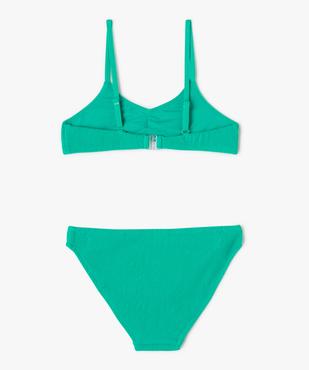 Maillot de bain 2 pièces en maille gaufrée fille vue3 - GEMO 4G FILLE - GEMO