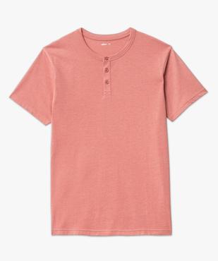 Tee-shirt manches courtes col tunisien homme vue4 - GEMO 4G HOMME - GEMO