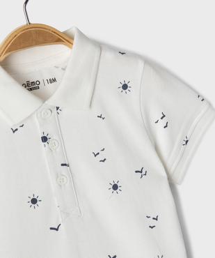 Polo manches courtes en maille piquée imprimée bébé garçon vue2 - GEMO 4G BEBE - GEMO