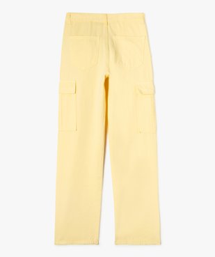 Pantalon cargo en toile de coton fille vue3 - GEMO (JUNIOR) - GEMO
