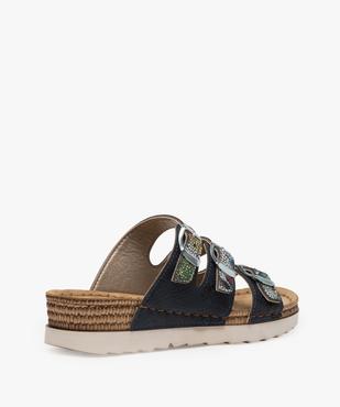 Sandales confort femme mules à talon compensé colorées vue4 - GEMO (CONFORT) - GEMO
