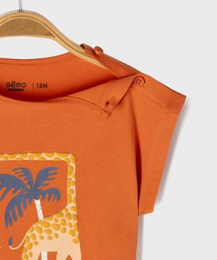 Tee-shirt manches ultra courtes coupe large avec motif bébé fille vue3 - GEMO 4G BEBE - GEMO