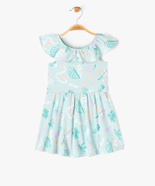 Robe à col volanté en jersey de coton bébé fille vue2 - GEMO 4G BEBE - GEMO