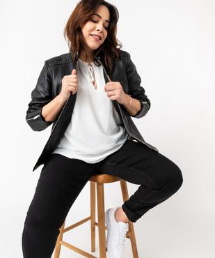 Blouse à manches 3/4 en maille gaufrée femme grande taille vue5 - GEMO (G TAILLE) - GEMO