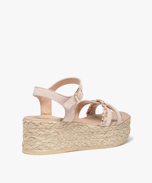 Sandales femme à fines brides cuir et semelle plateforme vue5 - GEMO(URBAIN) - GEMO