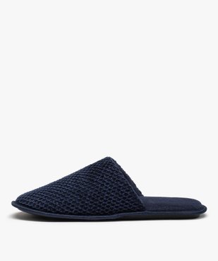Chaussons homme mules unies en maille de velours  vue3 - GEMO(HOMWR HOM) - GEMO