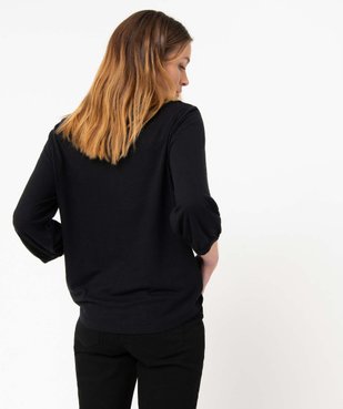 Tee-shirt femme à manches 3/4 avec smocks sur le buste vue3 - GEMO 4G FEMME - GEMO