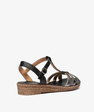 Sandales femme à brides fines et petit talon compensé  vue4 - GEMO (CASUAL) - GEMO