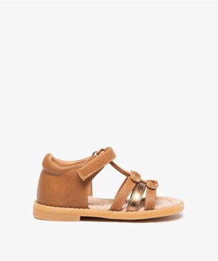 Sandales bébé fille à contrefort fermé et nœuds fantaisie vue1 - GEMO(BEBE DEBT) - GEMO