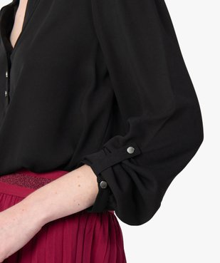 Blouse femme en voile avec manches retroussables vue2 - GEMO(FEMME PAP) - GEMO