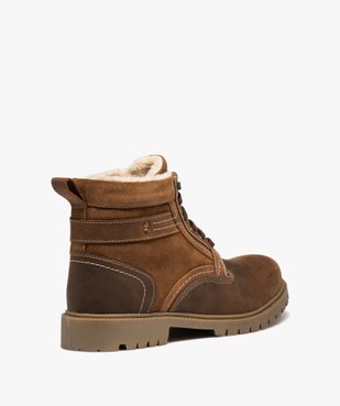 Boots homme mid-cut unies fourrées Sherpa vue4 - GEMO (CASUAL) - GEMO