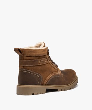 Boots homme mid-cut unies fourrées Sherpa vue4 - GEMO (CASUAL) - GEMO