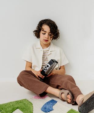 Chemise manches courtes à col cubain en coton texturé garçon vue1 - GEMO 4G GARCON - GEMO