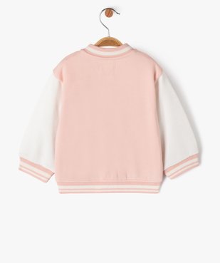 Sweat boutonné bicolore bébé fille vue5 - GEMO 4G BEBE - GEMO