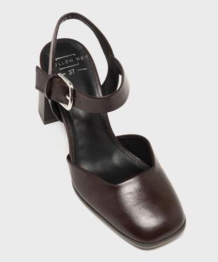 Escarpins sling back à talon large et bout carré femme - Follow Me vue5 - FOLLOW ME - GEMO