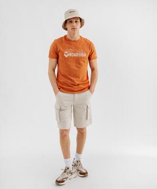 Tee-shirt manches courtes avec motif grands espaces homme - Roadsign vue2 - ROADSIGN GEMO FOR GOOD D - GEMO