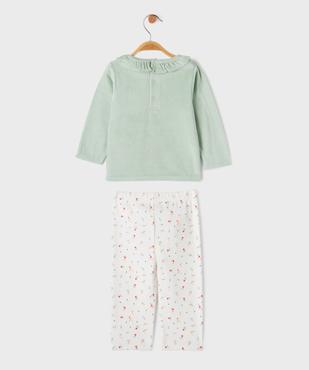 Pyjama en velours 2 pièces imprimé cœurs bébé fille vue10 - GEMO 4G BEBE - GEMO