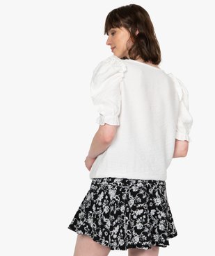 Blouse femme cache-cœur à manches bouffantes vue3 - GEMO(FEMME PAP) - GEMO