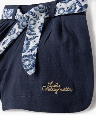 Short bébé fille avec ceinture à nouer - LuluCastagnette vue2 - LULUCASTAGNETTE - GEMO
