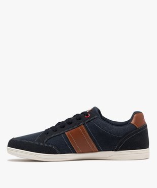 Baskets homme en toile basse style denim à bande contrastante - Lee Cooper vue3 - LEE COOPER - GEMO
