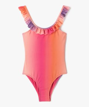 Maillot de bain 1 pièce à col volanté fille vue1 - GEMO 4G FILLE - GEMO