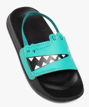 Mules de piscine garçon avec bride talon élastique et bandeau crocodile à scratch vue5 - GEMO (PLAGE) - GEMO