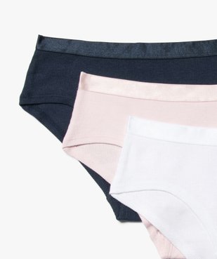 Shorties unis avec ceinture satinée fille (lot de 3) vue2 - GEMO 4G FILLE - GEMO