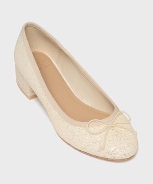 Ballerines à talon en matière pailletée femme - Follow Me vue5 - FOLLOW ME - GEMO