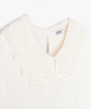Blouse à manches longues avec col brodé fille vue3 - GEMO (ENFANT) - GEMO