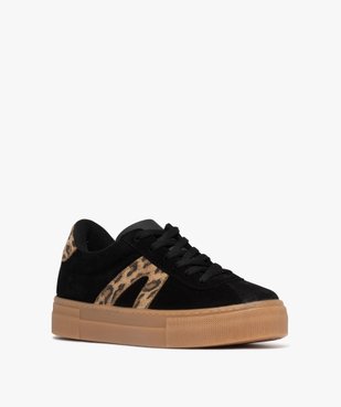Baskets dessus cuir avec patchs léopard femme - Camps United vue3 - CAMPS - GEMO