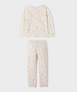 Pyjama en coton imprimé avec message fille vue3 - GEMO 4G FILLE - GEMO