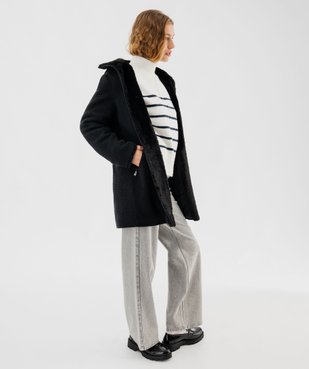 Manteau à capuche doublée peluche femme vue5 - GEMO(FEMME PAP) - GEMO