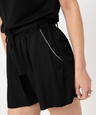 Short en viscose avec détails scintillants femme vue2 - GEMO(FEMME PAP) - GEMO