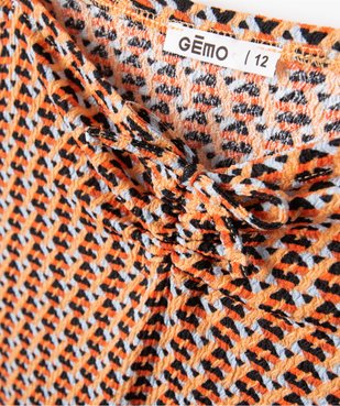 Blouse fille imprimée avec finitions smockées vue2 - GEMO (JUNIOR) - GEMO