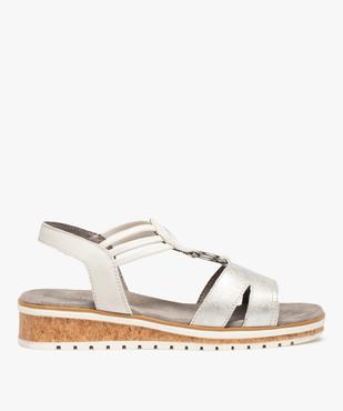 Sandales femme plates confort à brides métallisées - Softrelax vue1 - SOFTRELAX - GEMO
