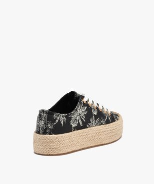 Baskets femme en toile imprimée et semelle cordelette vue5 - GEMO 4G FEMME - GEMO