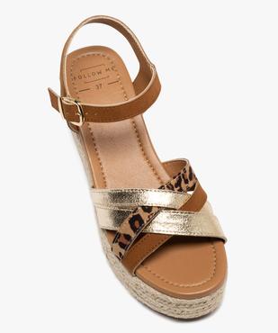 Sandales à talon compensé en corde et brides croisées femme vue6 - FOLLOW ME G4G - GEMO