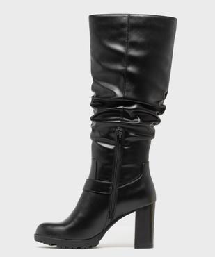Bottes plissées à talon haut et semelle crantée femme vue3 - VALENTINA BALDA - GEMO