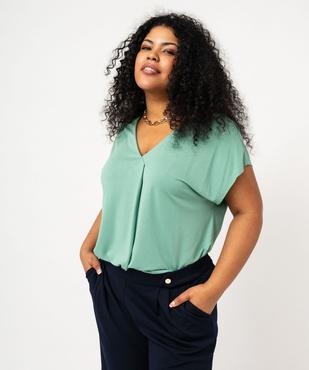 Tee-shirt à manches courtes à double col V femme grande taille vue1 - GEMO 4G GT - GEMO