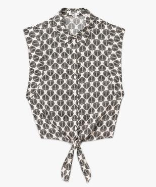 Chemise sans manches imprimée avec liens à nouer femme vue4 - GEMO(FEMME PAP) - GEMO
