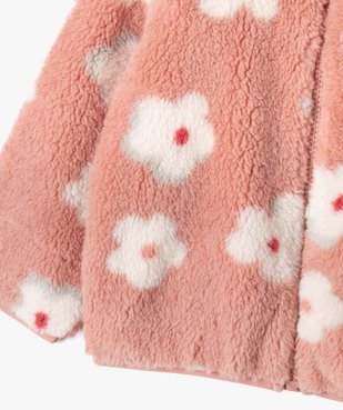 Sweat zippé imprimé en maille sherpa bébé fille vue3 - GEMO(BEBE DEBT) - GEMO