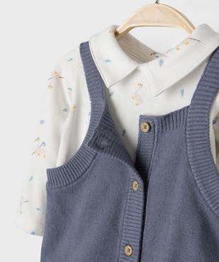 Ensemble 2 pièces body manches longues + salopette bébé vue2 - GEMO(BB COUCHE) - GEMO