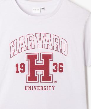 Tee-shirt manches courtes avec inscription fille - Harvard University vue2 - HARVARD - GEMO